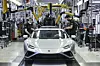 Eine Produktionslinie im italienischen Lamborghini-Werk.
