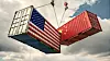USA and China Trade Tension Concept with Containers