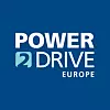 Power2Drive Europe Logo mit weißer Schrift auf blauem Hintergrund