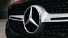 Mercedes Benz sign close-up, outside. Close-up of a modern elegant car from a Gersmanian manufacturer. Selective focus on the star-shaped logo. Smolensk, Russia 07.19.2021