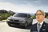 Der Civic Hybrid und Honda-CEO Toshihiro Mibe