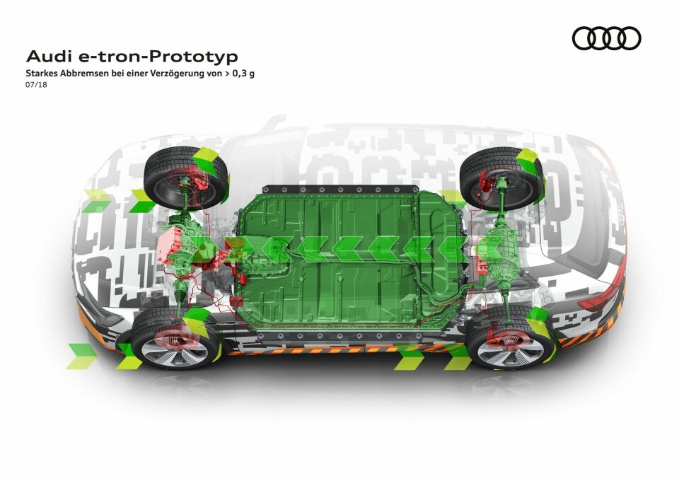 Audi e-tron quattro Prototyp: Energierückgewinnung beim Bremsen