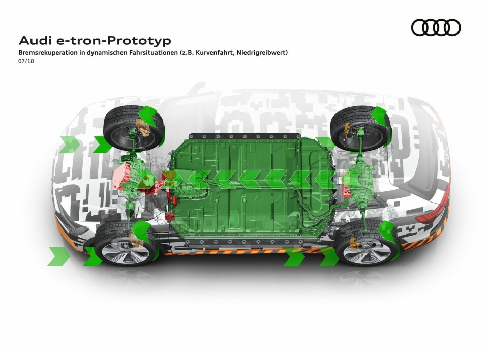 Audi e-tron quattro Prototyp: Rekuperation während der Kurvenfahrt