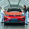 Produktion des VW ID.4 in Zwickau: Demnächst ruht für rund drei Wochen die Fertigungslinie für den ID.4, ID.5 sowie zwei Modelle von Audi.