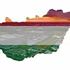 Hungary map with flag