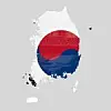 South Korea Map Vector Pack. Map with Flag. Gray Map Silhouette. Gray Outline Map. Editable EPS file.
