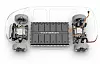 Lithium-Ionen-Batterie im Fahrzeugboden des Volkswagen I.D. Buzz